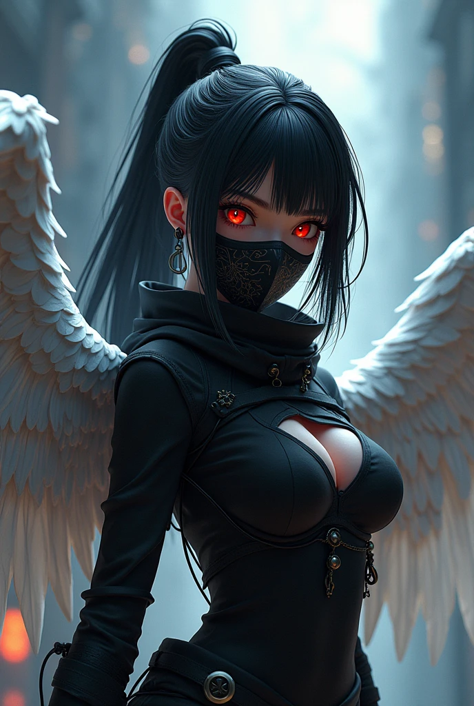 angel of death,Female angels,Black wings,sexy for,dark art style --auto