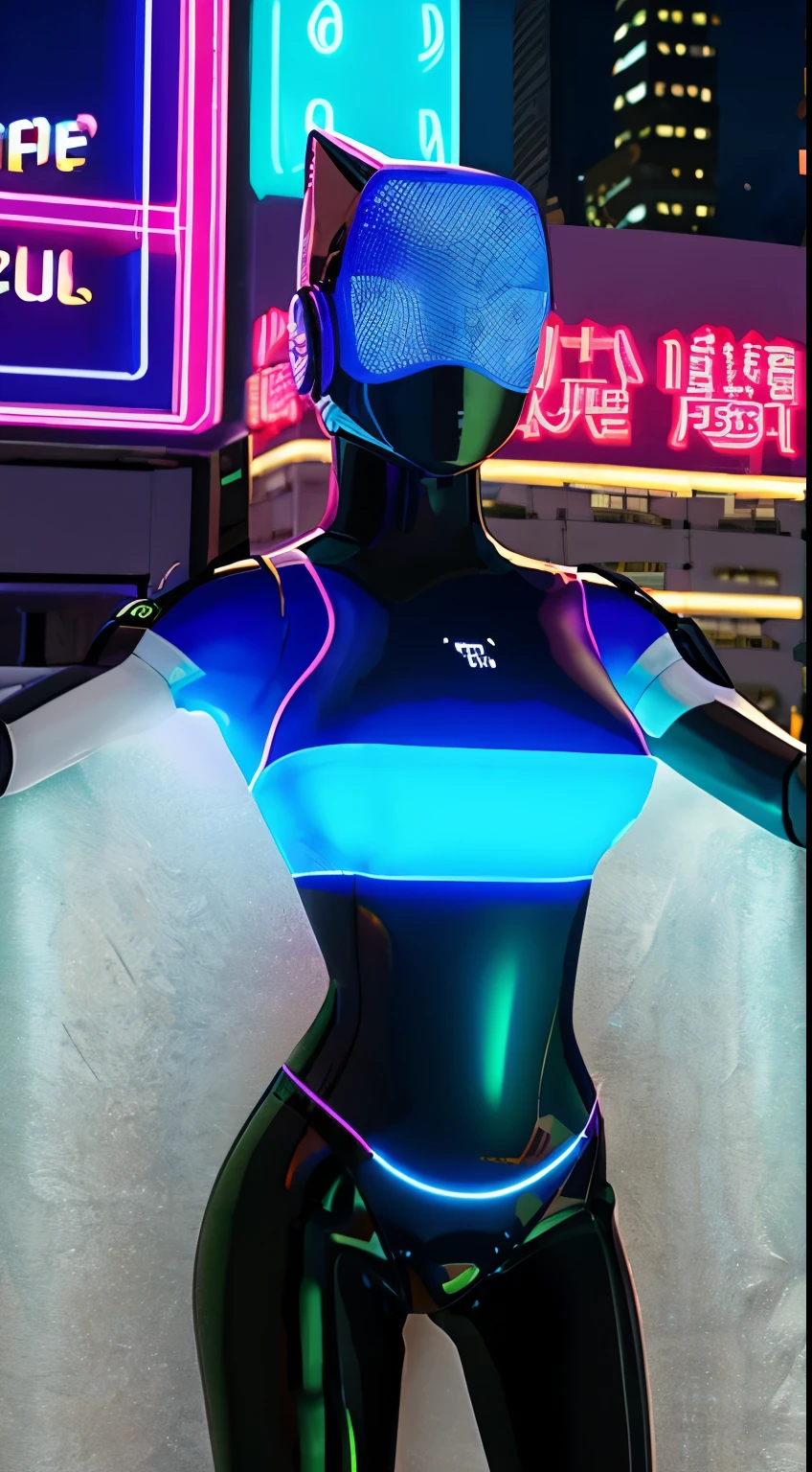 A robot girl with a futuristic appearance and advanced technology, (ultra-detailed,realistic:1.37), [prostituta], beautiful detailed eyes, beautiful detailed lips, long eyelashes, vibrant synthetic skin, sleek metallic body, glowing LED lights, impeccable makeup and hairstyle. She stands in a bustling city street, surrounded by holographic advertisements and neon lights. The cityscape is filled with towering skyscrapers and futuristic vehicles. The air is filled with a mix of artificial scents and the bustling sounds of people and machines. The robot girl confidently walks with a graceful and alluring demeanor, drawing the attention of onlookers. The color palette is a combination of vibrant neon colors and cool metallic tones. The lighting is a mix of the bright city lights and the soft glow of the robot girl's LED lights on her body, creating an enchanting atmosphere. The image is of the highest quality, with ultra-detailed rendering and a photorealistic appearance.