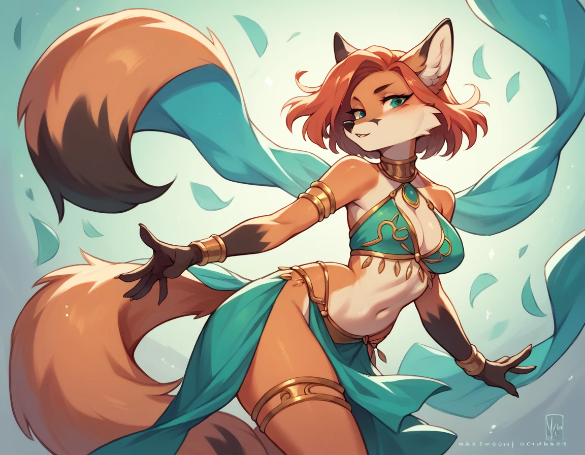 Sexy fox in belly dance outfit