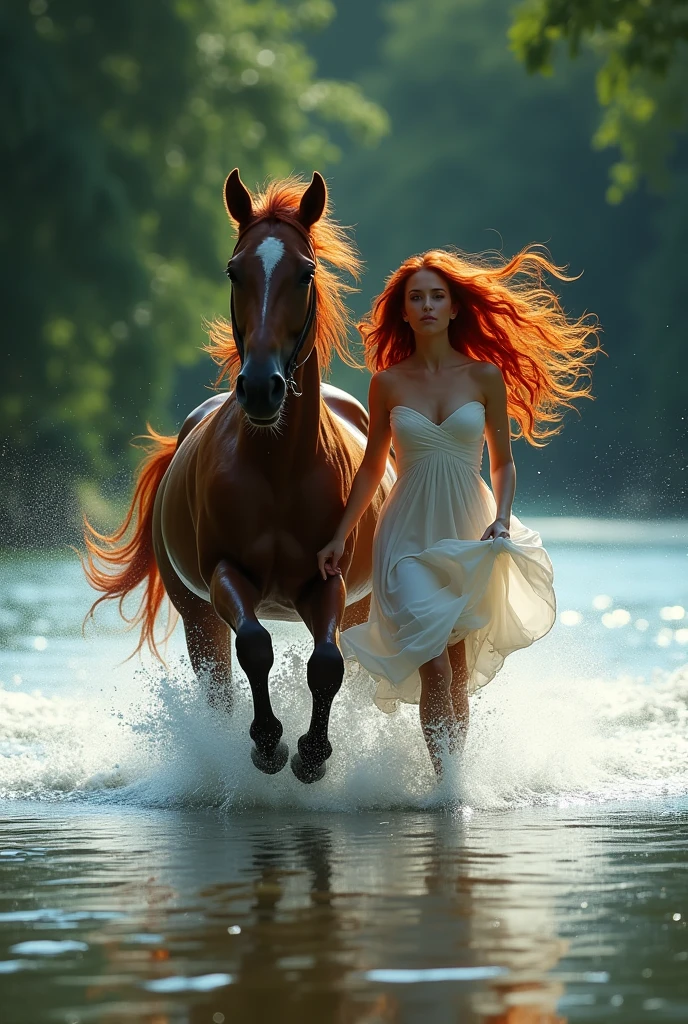 Centaur was, naked, topless, long red hair, erotic, stunningly beautiful, fantasy