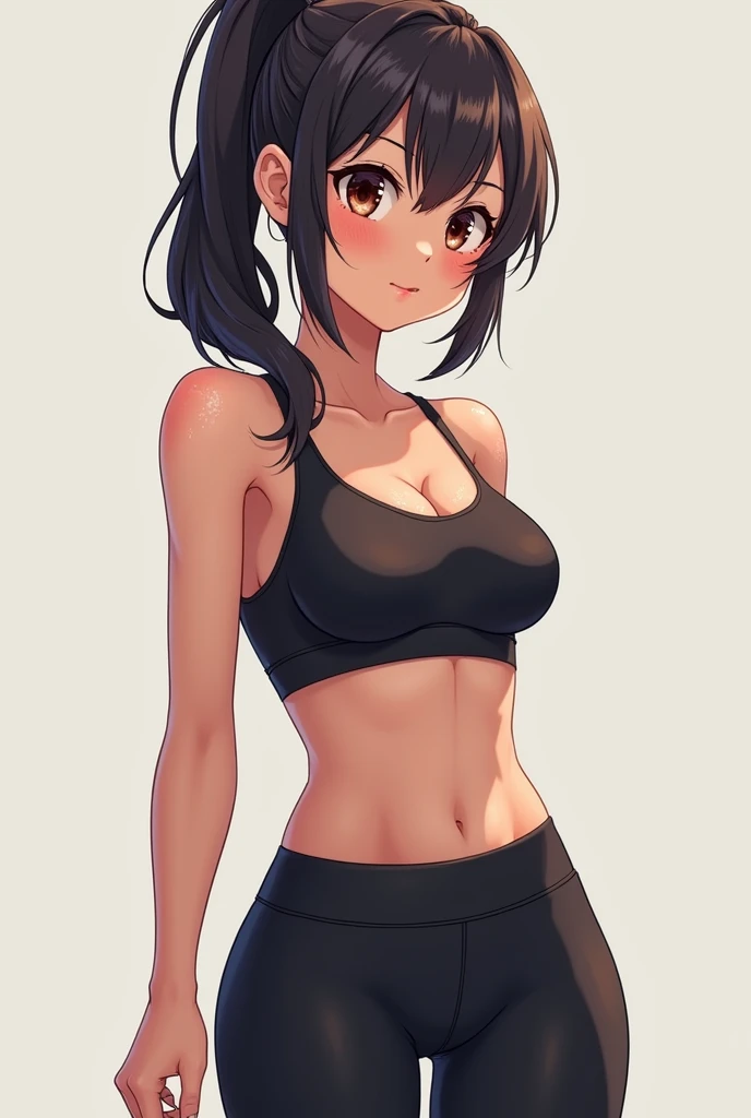 ((masterpiece, best quality)), (1 Girl), (Solitary), hinata from boruto in yoga pants and sports bra