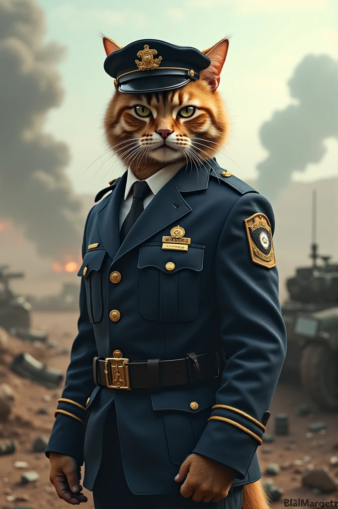 A charming cat adorned in a meticulously tailored US Army uniform, complete with tiny insignias and patches, showcasing a playful demeanor while wearing a miniature helmet slightly askew, set against a backdrop of a sunlit meadow with wildflowers, radiating an aura of innocence and patriotism, Artwork, watercolor painting highlighting vibrant colors and soft textures, --auto --s2