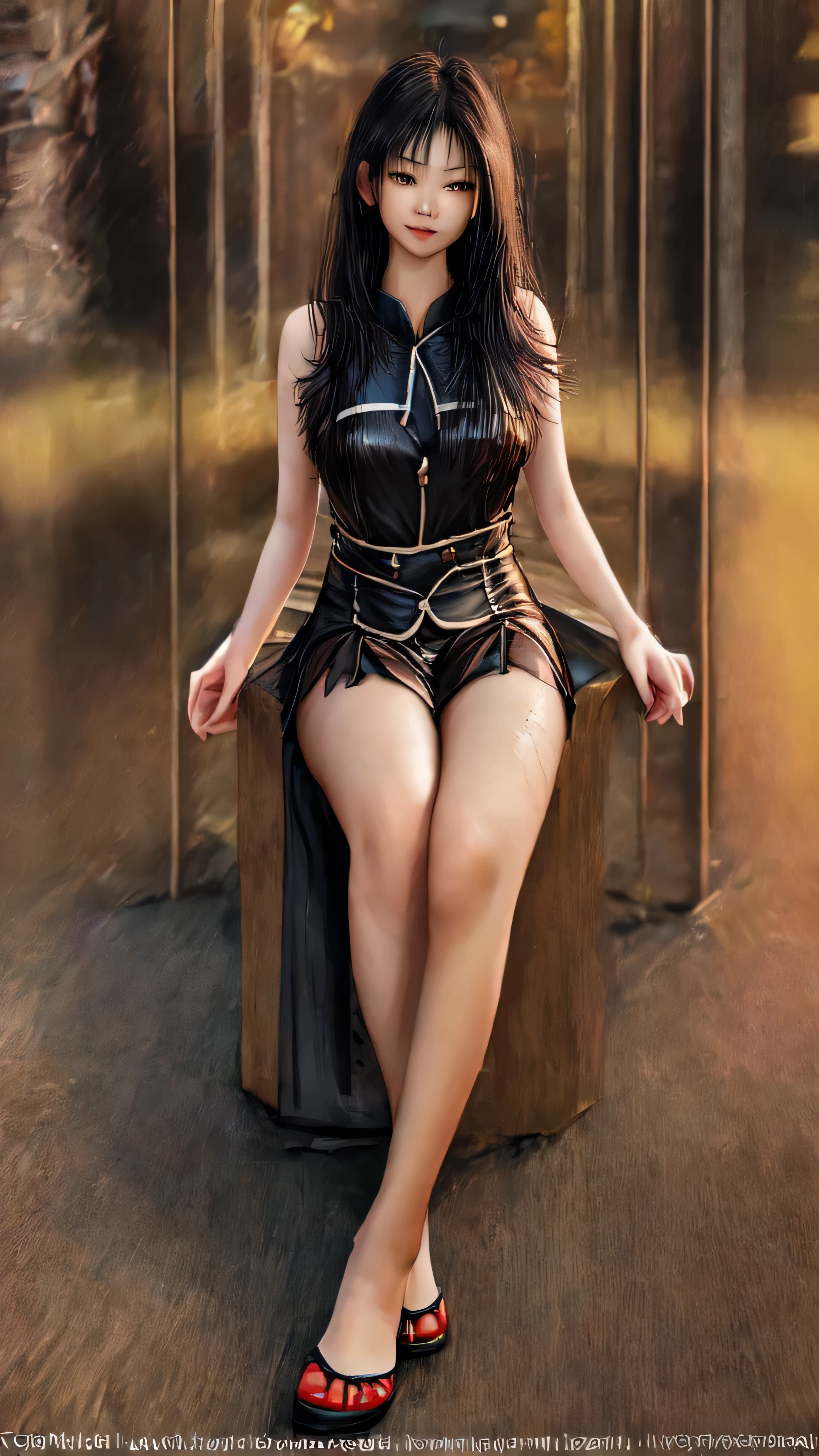 Maximum quality, Masterpiece 8k, high resolution, (Photorealistic:1.3), CRU photo, 2 asian woman, Flawless smooth skin, ((super realistic details)), portraite, Global illumination, ombre, octane rendering, 8k, ultra-sharp, highly intricate detail, realistic light, CG trends, lovely eyes, glare eyes, looking at the camera, neon details, ((dense forest)), (Slightly damp skin:1.1), elegant red dress, sitting pose, long wavy hair, casual outfit, Delicate legs, braceletes, cabelo preto brilhante, paris (Eiffel Tower), softly smiling, chic, Youngh, head accessories, sandals, beautiful young chinese girl