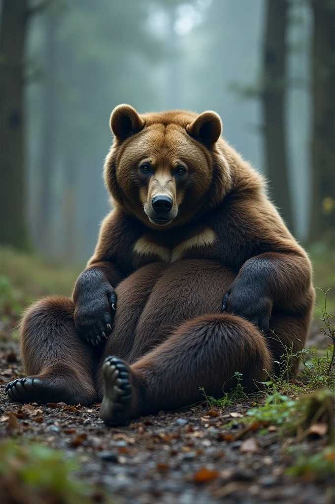 very,In the woods,male bear animal , Big Bear, furry bear, huge bear cock, long fat bear penis, hairy bone skin, gifted
