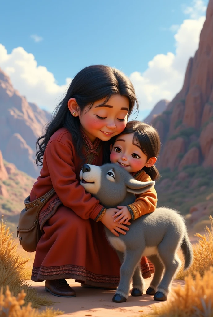 Film image quality,Disney Animation,style of disney animation,Disney Movie Animation,3D Movies,Estilo chino,Girl and puppy playing in the field,Short hair and small braids,Tirantes Denim,Los descalzos,Profundidad de campos,Luz alta,Luz real,Trazado de rayos,OC renderizado,hyper-realistic,Mejor calidad,8k,Obras de maestros,Super-fino,Old pubic detailed,anatomy correct,sharp focus on eyes,Bokeh,Los rasgos faciales se representan cuidadosamente, contornos marcados blanco y negro