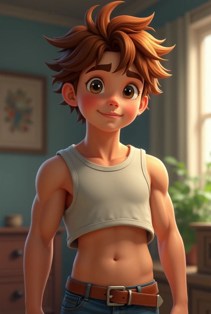 A thirteen year old boy, athletic, strong chest, erect nipples, pointy nipples, nipples with rings, big nipples, male, very beautiful, Whole body, slim short shorts.