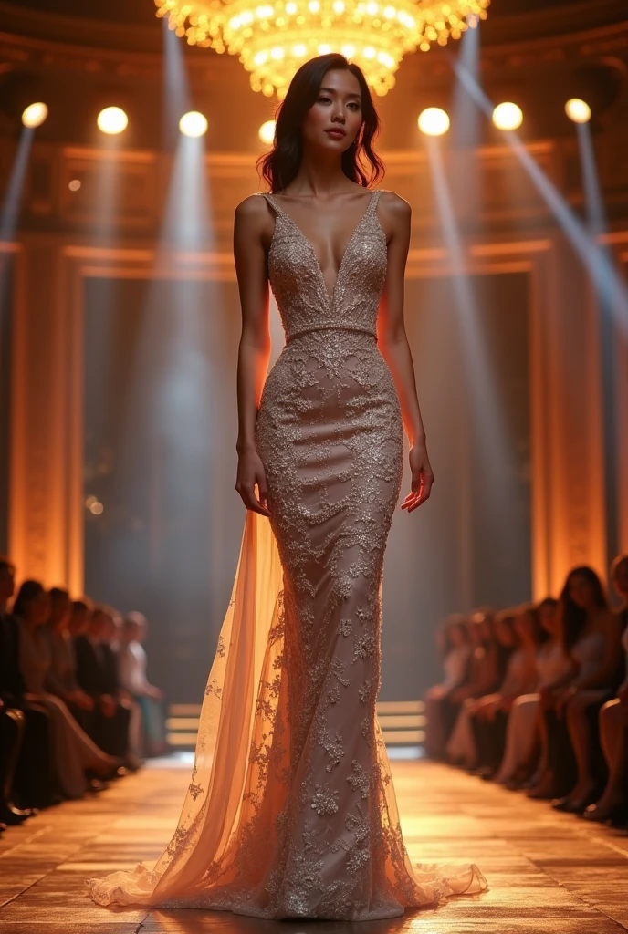 Miss Universe White grown body-hugging dress