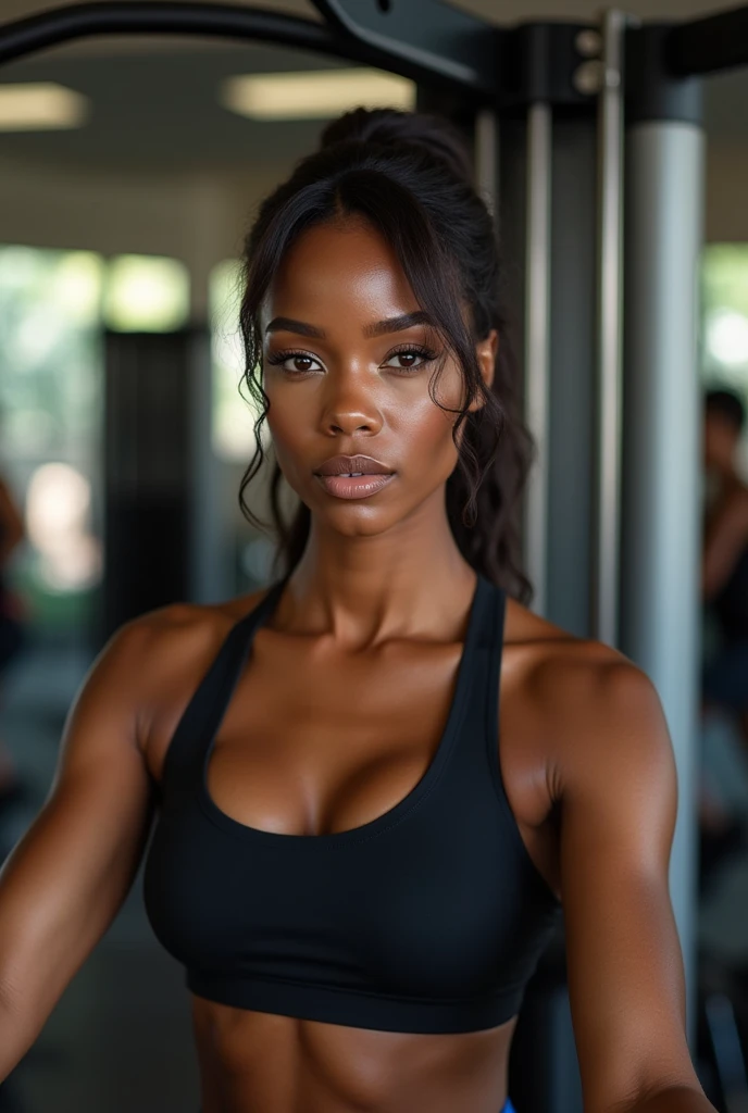 African girl the Gym motivation full and so sexy almost naked