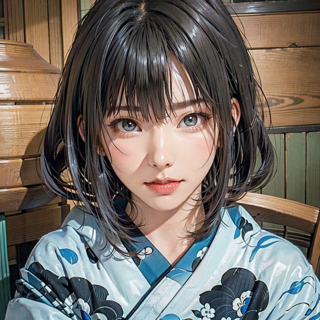 (highest quality、8k、32k、masterpiece)、(masterpiece, up to date,Exceptional:1.2), Anime, One girl,Front hair,black_hair, Beautiful 8k eyes,Looking_in_Audience,One person in,Are standing,((Very beautiful woman, Fuller lips, Japanese pintern kimono))、((Colorful Japanese kimono)))、(((Medium Shot)))、Blunt bung、(High resolution)、Very beautiful face and eyes、1 girl 、Round and small face、Narrow waist、delicine body、(highest quality high detail Rich skin details)、(highest quality、8k、Oil paints:1.2)、Very detailed、(Realistic、Realistic:1.37)、Bright colors、(((blackhair)))、(((longhair)))、(((cowboy pictures)))、((( Inside an old Japanese house)))、(masterpiece, highest quality, highest quality, Official Art, beautifully、aesthetic:1.2), (One girl), Very detailedな,(Fractal Art:1.3),colorful,Most detailed,Sengoku period(High resolution)、Very beautiful face and eyes、1 girl 、Round and small face、Tight waist、Delicine body、(highest quality high detail Rich skin details)、(highest quality、8k、Oil paints:1.2)、(Realistic、Realistic:1.37)、Greg Rutkowski Written by Alphonse Mucha Ropp, sun lips