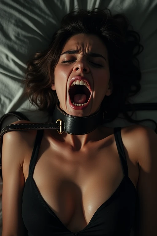 Her full body is shown giving a Blowjob, She is sucking on a man's penis, she is biting into a man's penis with her sharp fangs, she is also a cannibalistic sexual demon, she has a perfect face with full libs and razor-sharp fangs, They are in a old creepy house in the bedroom and she is on top of the man, realistic blood on the man'loody, and violent, Her Full body is shown on a bed with a man as she is on top of him biting into his with her sharp fangs, realistic blood, perfect eyes, Perfect anatomy, realistic, gore, realistic skin and flesh, she is a vampire who feeds on innocent men, she is a virgin killer, she is biting deep and hard into his with her sharp vampire fangs, blood is dripping from his , she is trying to bite his off so that she can eat it, she has very sharp vampire fangs, she has a perfect athletic body, she is skinny with small perky boobs, she has abs and defined muscles, her skinny body is perfectly proportioned, she has a crazy look in her eyes, she is a sexy sadistic addict , a sexy tight dress with Long black stockings, she also is wearing black high heels with red bottoms, there is blood everywhere as she is biting into his with her sharp fangs. She has a perfect face, perfect eyes, and perfect bone structure, she has a skinny body with defined abs and muscle