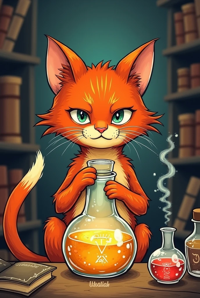Cosmic cat anime, preparing a petri dish