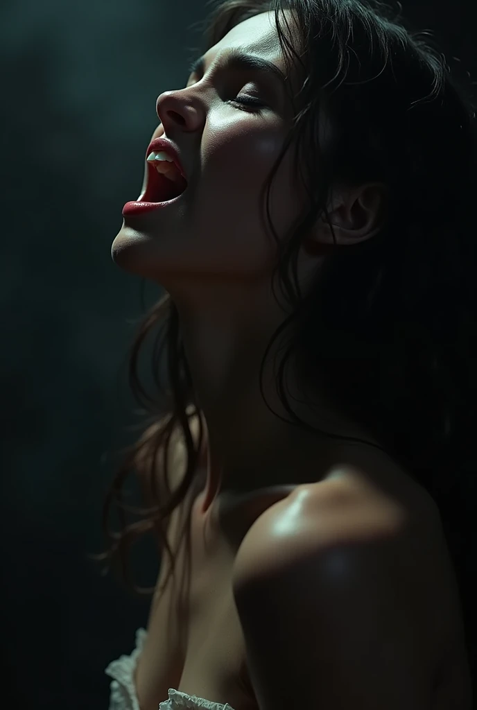 a goddes woman that have beautiful body, her mouth is open showing her very sharp teeth, beautiful long curly hair, red eyes. Her powers is fire, she can turn into invisible and speed than a light. Her attitude is only nice to people who is nice to her