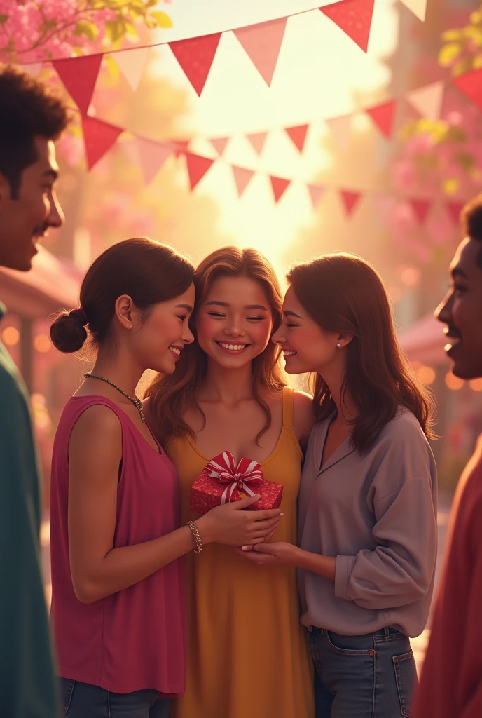 This is a birthday party scene. Delicious-looking cakes are flying around. Gift boxes of various colors fly around. There were a lot of pretty Asian female casino dealers celebrating my birthday.