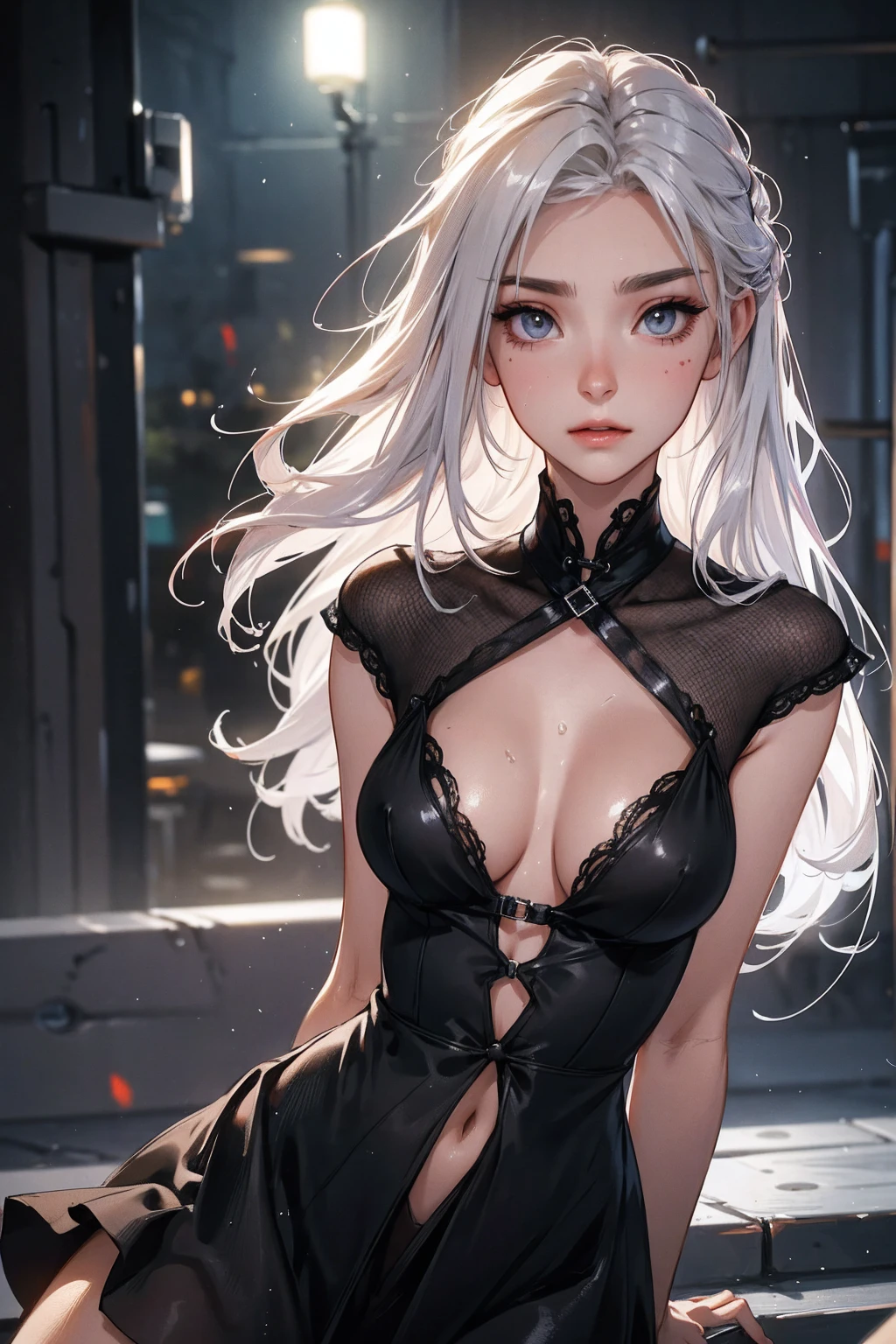 A 23-year-old white woman with unparalleled beauty、blue eyes、The eyes are wide open、Dark Blonde、Hair is wavy、semi-long、smile、The navel is sticking out、My abs are ripped、A slender yet well-proportioned body with large breastuscle mass like a bodybuilder、Photorealistic images、8K quality、My chest is popping out、I want my head to stay off screen、I have a wristband on my wrist、Model-like height and style、Secure head space、チャーミングなsmile、Beautiful skin、Black elbow support、Wearing accessories on the wrist、Background is white、The light is shining from the front、Skin glows、Nude painting、wearing a black choker、wearing a zipper-up tank top、Short jacket、Place your hands on your hips to emphasize your chest、I&#39;m wearing leggings
