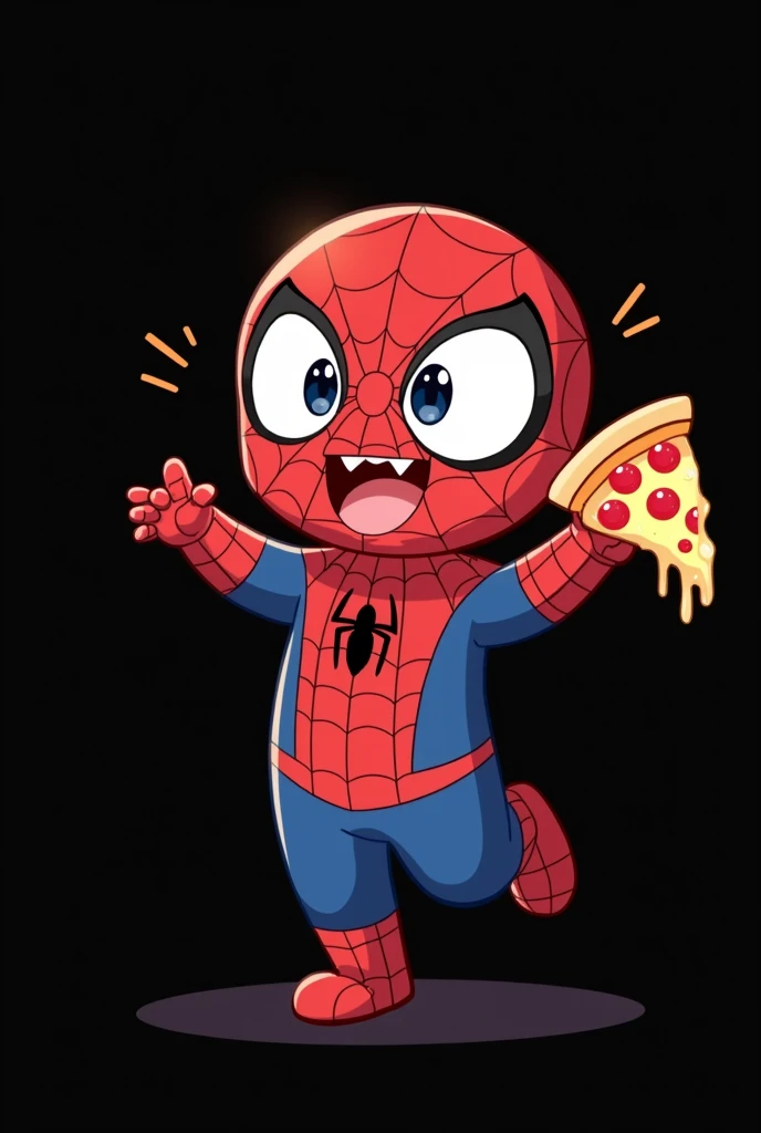 score_9, score_8_up, score_7_up, chibi, peterbparker, spideysuit, 1boy, solo, male focus, mature male, short hair, brown hair, brown eyes, thick eyebrows, facial hair, stubble, superhero, spider web print, red bodysuit, blue bodysuit, multicolored clothes, looking at viewer, smile, cowboy shot, food, holding pizza, pizza slice, grey pants, simple background <lora:Spider-Man (Peter B. Parker) v1.1 SDXL_LoRA_Pony Diffusion V6 XL:0.7> <lora:GTChibiXL1024V1-07:0.7>