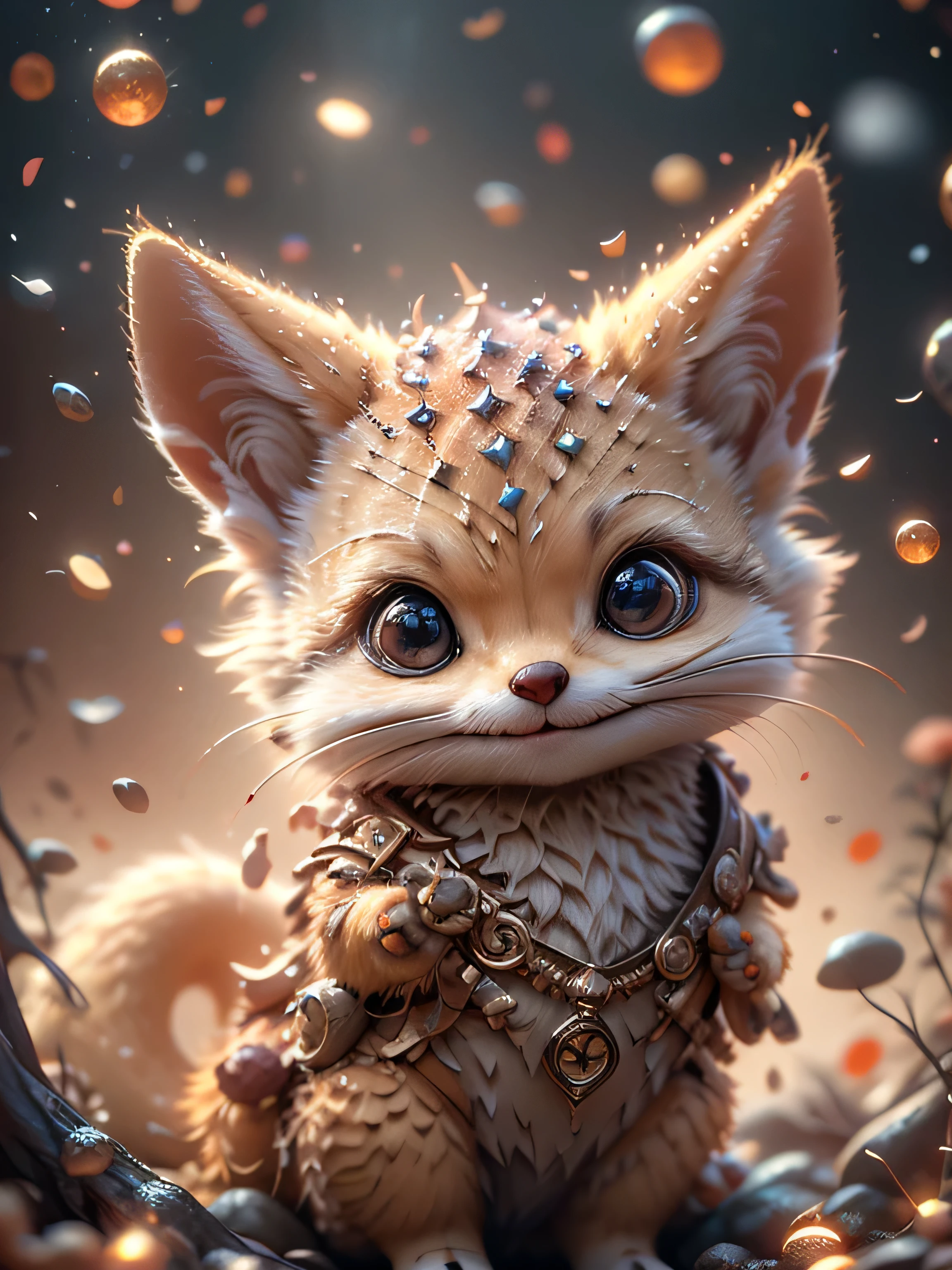 close-up photo super cute, big-eyed, with a soft, gentle nose, fluffy, smiling with two teeth, fennec fox on a natural background, realistic, beautiful, sparkles, stars in the eyes, soft volumetric light, (backlight:1.3), (cinematic:1.2), intricate details, (ArtStation:1.3), Rutkowski --auto --s2