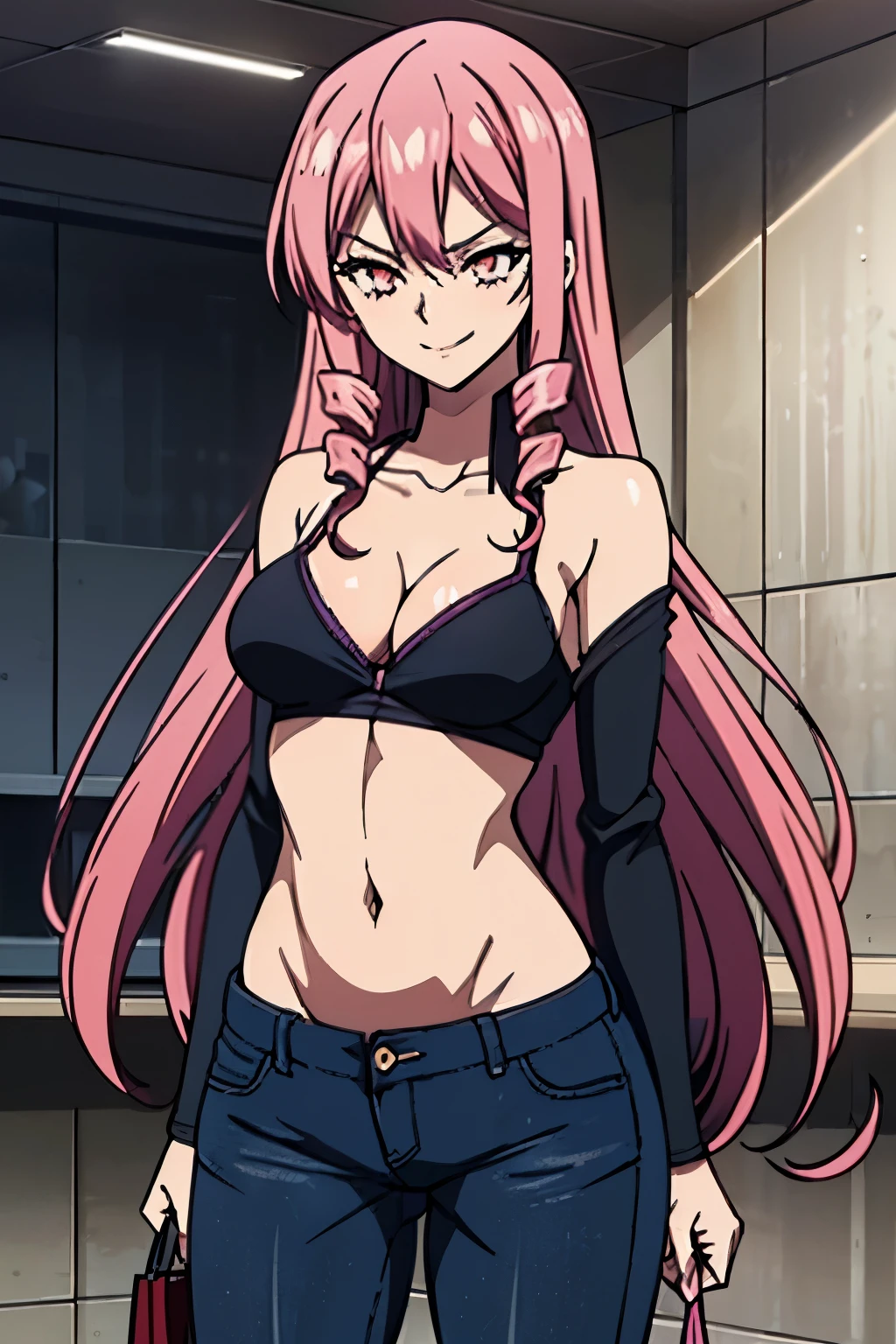 1girl, the siren, mermaid, female focus, boku no hero academia, masterpiece, best quality, very aesthetic, big breasts, long wavy hair, orange/golden hair, magenta eyes, smirk, golden mermaid tail, gills, scale, beautiful, sunset sea