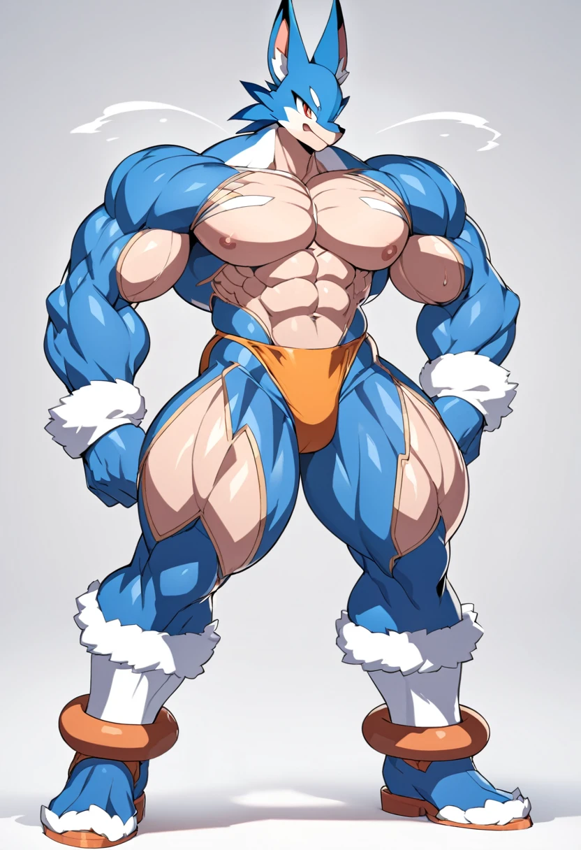 Highest quality,Based on anatomy,Huge muscles,Goku and Lucario mix,