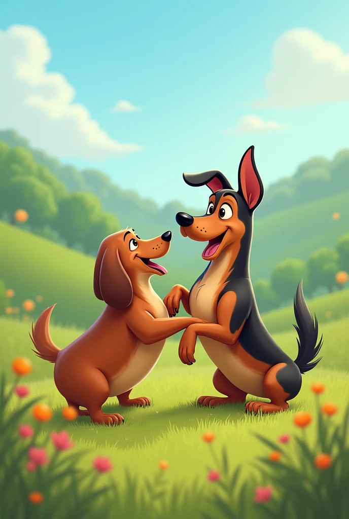2d flat illustration of few cute dogs playing each other in a middle of cozy royal garden, Phalene continental toy spaniele with brown-white long coat
BREAK vector graphics, sharp outline, flat shading, sticker NOBLEDOGS_CTS,  <lora:NOBLEDOGS_CTS-000018:0.67> ImgFixerPre0.3
