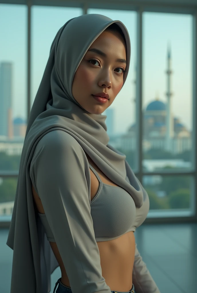 masutepiece, Best Quality, High resolution, 32K, (Night time:1.7) (hijab:1.2, Sexy mature malaysian wife:1.9), (Put your hands on your back head, realistic shaved armpits:1.7, detailed armpit:1.7, Selfie on the street at night:1.7, Realistic Petronas Twin Towers on her back:2.0, In Malaysia:1.4), (Erotic Sea Through Lingerie :1.65, (Full body shot:1.25), (Ultra detailed Malaysian face:1.2), Ultra-realistic skin texture, Detailed face,