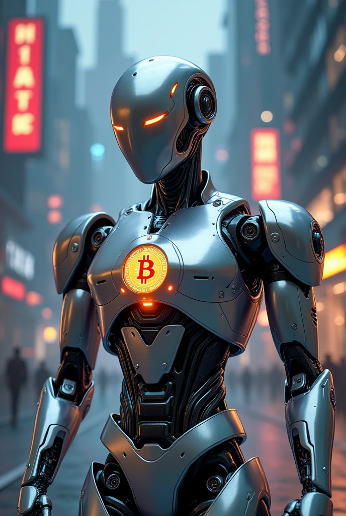 Num mundo digital futurista, Cryptocurrency has become the main form of financial transaction. Etherius, a cryptographic entity, takes the form of a humanoid being with a body composed of complex symbols and mathematical patterns. Each Etherius NFT is unique, displaying subtle variations in its design that reflect the fluctuations of the cryptocurrency market. Com um brilho intenso e cores vibrantes, Etherius is the embodiment of the digital financial revolution that has irreversibly altered the world. --auto