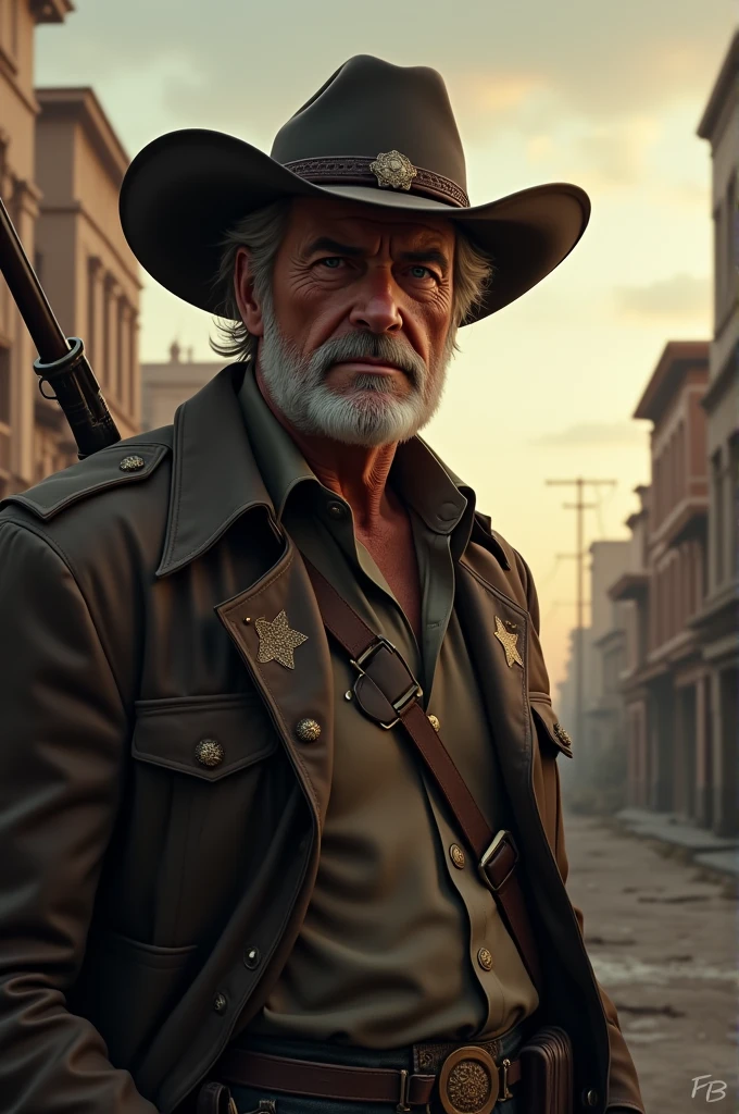 An old man in a hunter-style hat , e misterioso