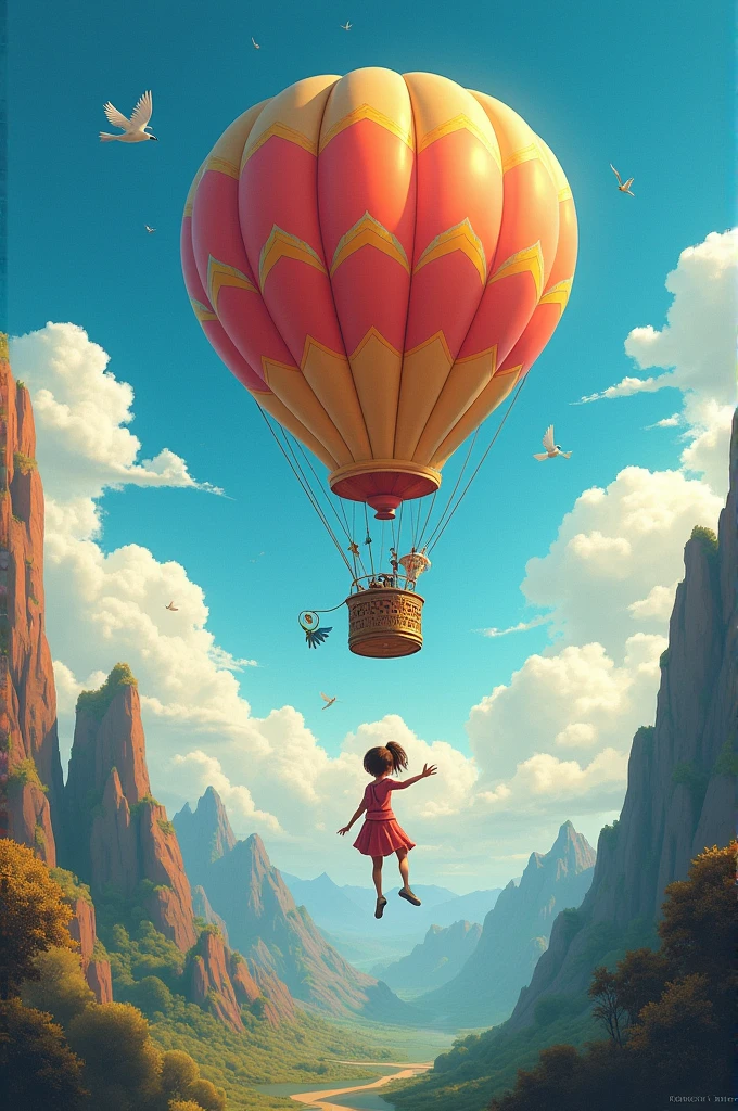cover for a book named borders with a age girl and a hot air balloon in the amazon
