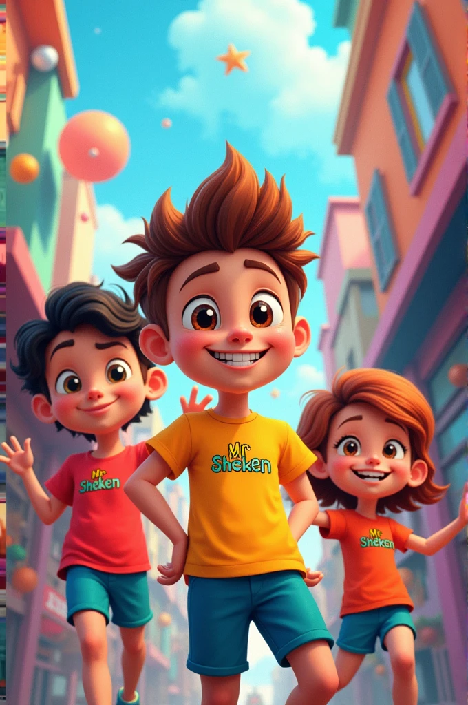 Sheken Cartoon wear tshirts written Mr sheken - SeaArt AI