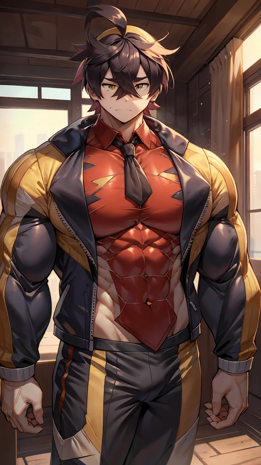 Highest quality,Based on anatomy,Huge muscles,currant,human,Shota,Toned Muscles,Ripped suit,