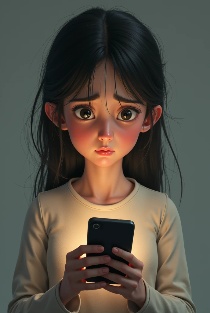 A teenage girl on her phone 