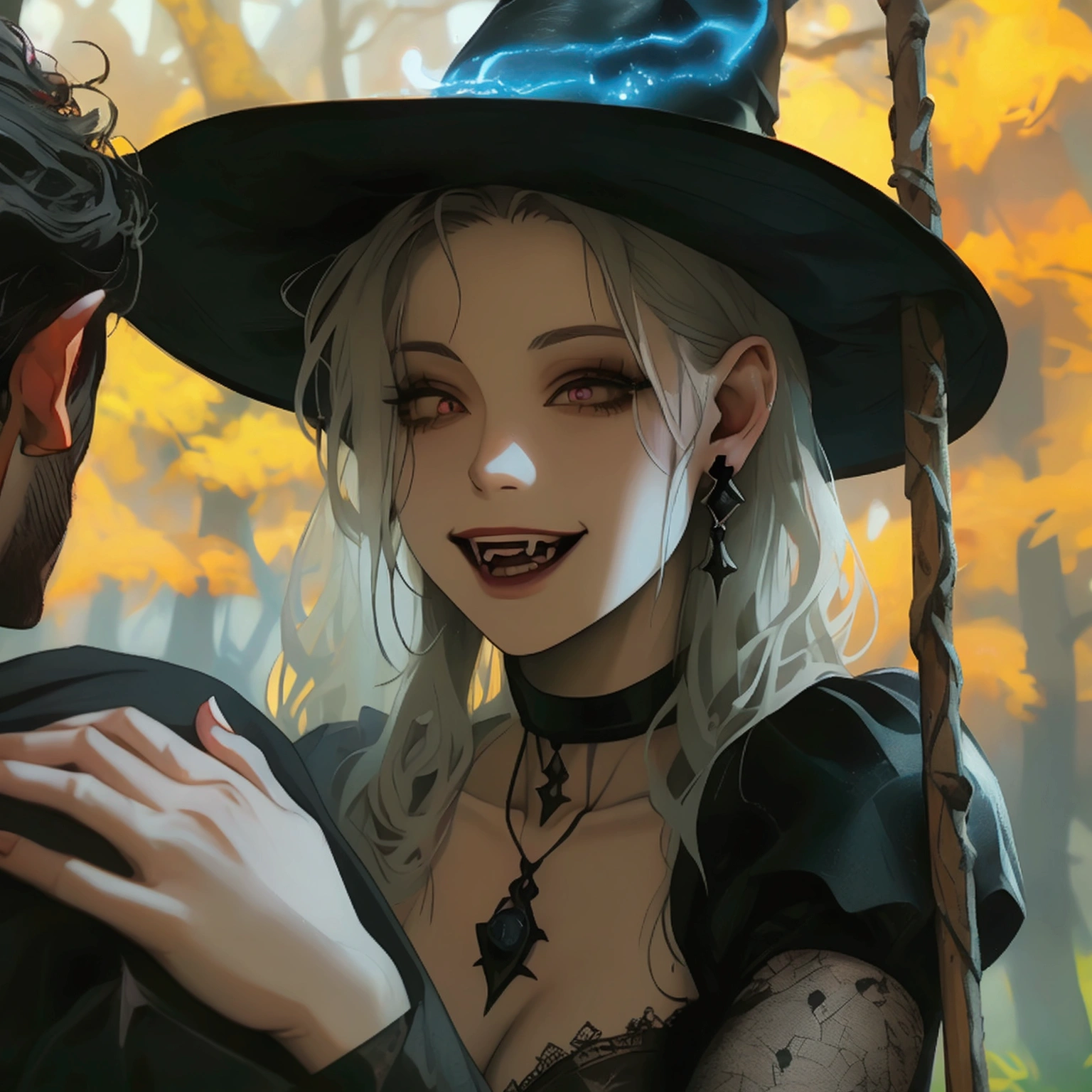 (masutepiece), (Piece of art), (Amazing work), (Detailed eyes), (Delicate skin), (Colorful eyes), (short white hair with bangs), (Sparkling eyes), (1girl in) ,(tiny chest),Skinny Legs,With witch's hat, oud, old, Wear extravagant medieval clothing, masutepiece, Best Quality, The best Desinger, Best Illustration,a man appears,man and woman oral,,Yodare,pissing,facial cum shot,Intense Sex,