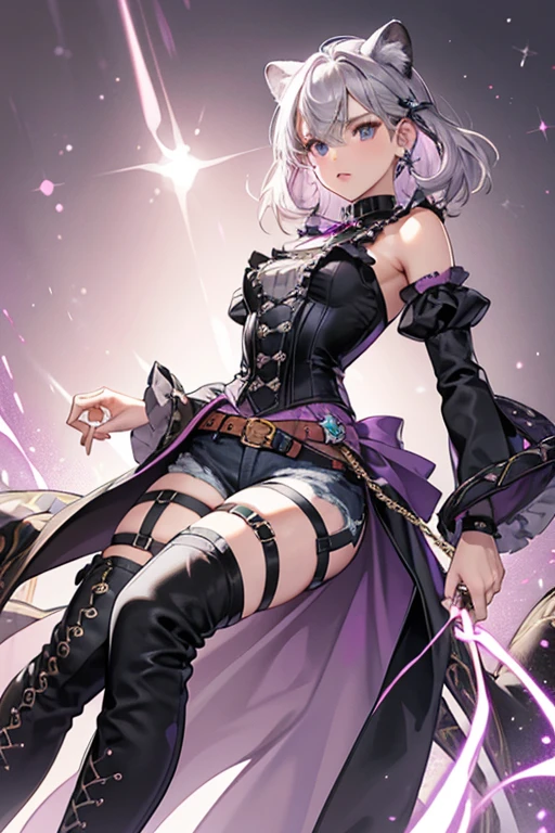 1 girl in, purple color  hair、Purplish pink eyes that dreamers desire, (Blonde hair) , small stature, Colossal tits, Lori, (masutepiece:1.2, Best Quality), (finely detailed beautiful eye: 1.2), (beautifull detailed face), (perky chest:1.1), (pointed chest:1.0), (cakes magazine cover:1.3)，(Best Illumination, extremely delicate and beautiful), sexy pose,make a cocktail , in a bar counter, ((Cinematic Light)), Dramatic light, (Pale white background:1.5), Short bob hair（1:3）、Ultra Contrast、Braid a little around the ears, White long dress、only has 5 fingers、Her pussy is visible through the white thong、Wet pants、You can see inside your underwear、full of sweat、mocking look、diaper、nffsw,Arms crossed、grab the arm、Shoot from below,Best Quality、Large breastuscular pussy、Pubic hair,high-level image quality、hightquality、8K,perfect hand、5 fingers、finger pin、Perfect Finger、T back、Naked、noise cut、bullet hand、Her hair color should have been a brighter purple.The skirt part is also carefully expressed..、Purple skirt、the skirt is floating in the wind、Dark purple panties、Pubic hair majority,(with sparkling eyes and a contagious smile),open mouth,from below:1.2, highest quality, high resolution,Real World, Natural light,perfect Natural light, Looking at Viewer,
