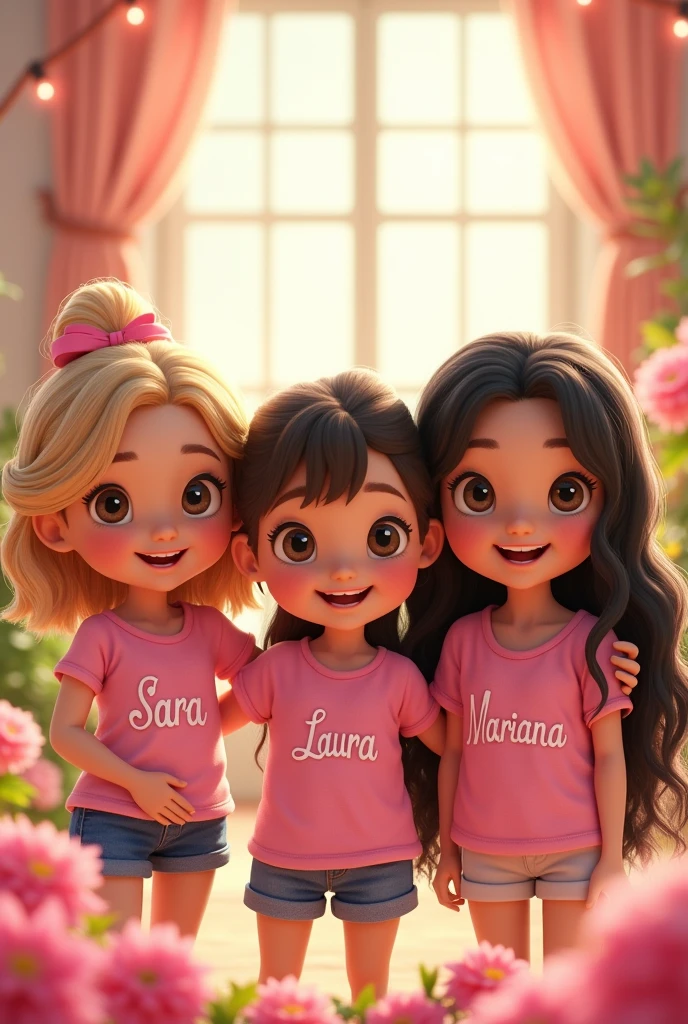 A highly realistic scene of two Italian sisters, a 14-year-old and an 8-year-old, playing on a bed in their cozy bedroom. The 14-year-old, who is taller and more mature-looking, has shoulder-length brown hair, expressive eyes, and a slim build. She is dressed in fitted denim shorts and a bright, slightly fitted t-shirt, and is sitting cross-legged on the bed, looking directly into the camera with a warm, engaging smile. Her posture and demeanor reflect her teenage confidence and poise.
The 8-year-old, shorter and more childlike, has long, wavy brown hair, a rounder face, and a playful, energetic expression. She wears a colorful t-shirt with a fun graphic and loose-fitting shorts. She is laughing and bouncing on the bed beside her older sister, her movements lively and exuberant. The difference in their heights and physiques is noticeable, emphasizing their age gap.
The bed is covered with a cheerful, patterned duvet and scattered with plush toys and pillows. The room has a warm, inviting decor: a bookshelf filled with children's books and trinkets, family photos on the walls, and a soft rug on the wooden floor. Natural light filters through a window with light curtains, casting a soft glow over the scene. The atmosphere captures the joyful interaction and bond between the sisters, with the older sister’s direct gaze into the camera highlighting her older, more composed personality and the younger sister’s playful nature clearly contrasting her youthfulness