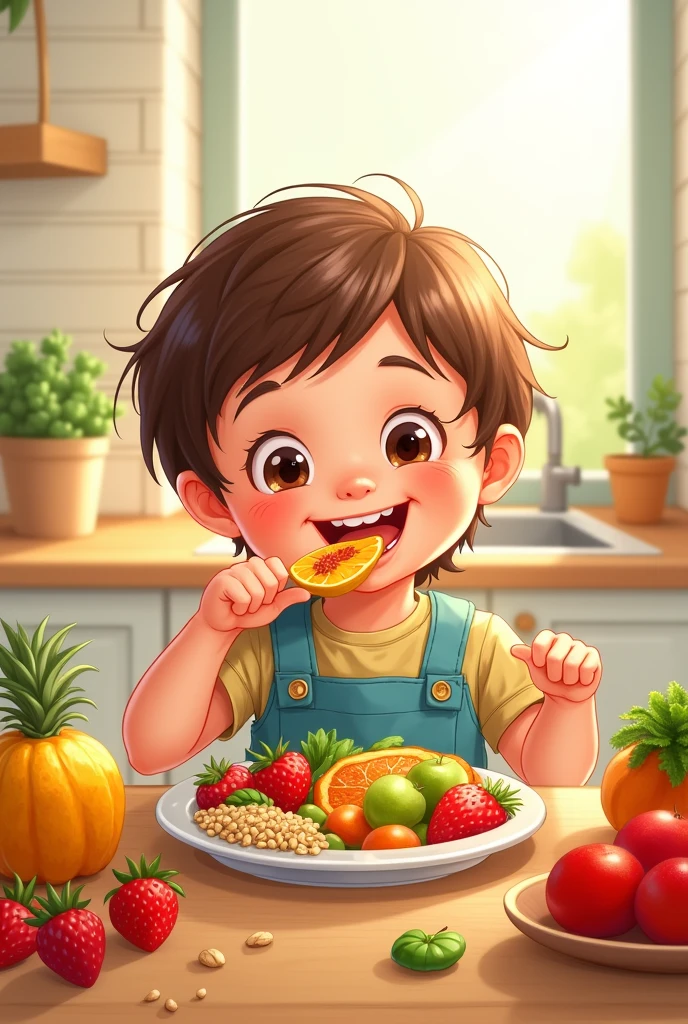 Little Child Eating Lunch Pixar Model