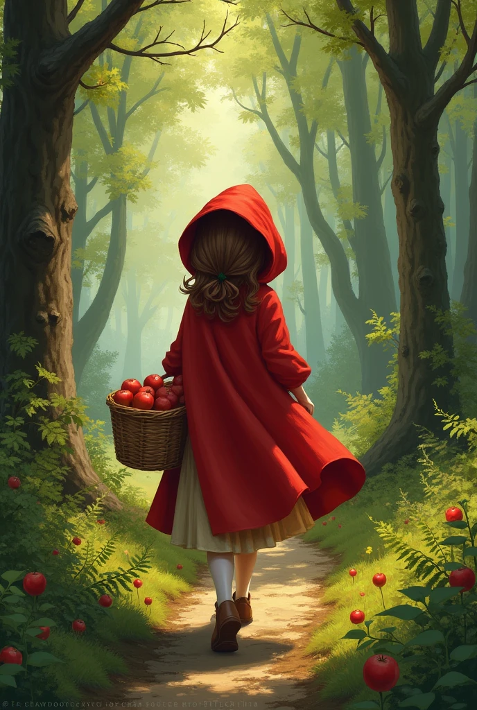 Carrying a basket in both hands