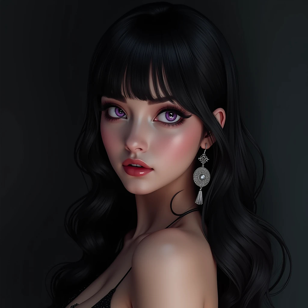 score_9, score_8_up, score_7_up, score_6_up, score_5_up, score_4_up, BREAK h3l3n, art of an Asian girl, black lips, long straight hair, hime cut, cute face, goth girl aesthetic
