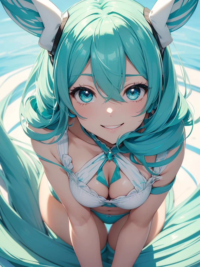 Close up portrait of a person and bird in a bikini top, Mikudayo, Top Rated on pixiv, splash art anime loli, Ahegao, pixiv daily ranking, azur lane style, Pixiv Contest Winner, very detailed Artgerm, Hatsune Miku, rem rezero, macross delta splash art, nightcore