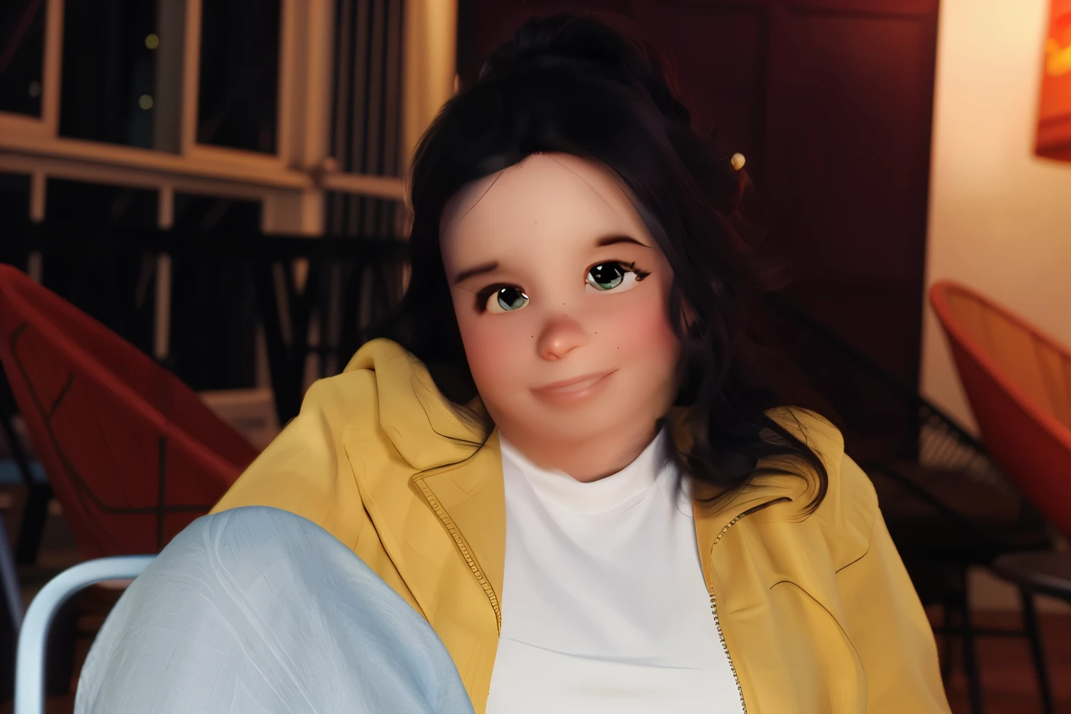 A stunning and intricate full color portrait of zaraZof1, 8 year old girl, wearing a white t-shirt or t-shirt, yellow tights, white cap, epic character composition, alessio albi, nina masic, sharp focus, natural lighting, subsurface scattering, f2, 35mm,