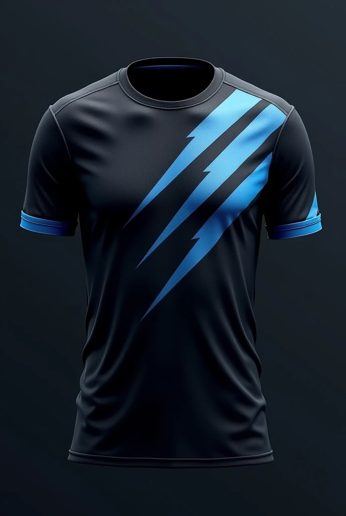 Personalized front and back sports t-shirt in blue, black and gray colors