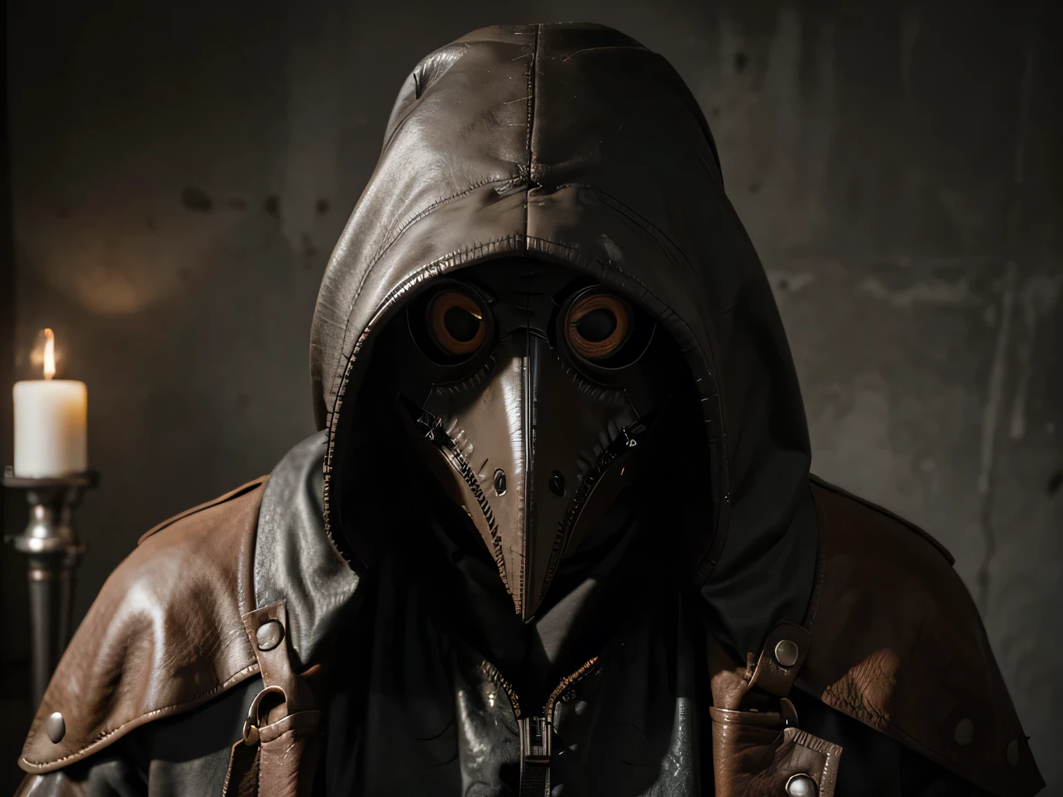 plague doctor, brown leather mask, plague doctor mask:1.2), detailed lab background, wallpaper, depth of field, side lighting, ultra detailed, full body shot, detailed background, cinematic atmosphere,(hyperdetailed photography:1.3), epic, awardwinning, masterpiece, beautiful detailed, raytracing, octane render, sharp focus, realistic appearance, photo realistic, (high detail), (clear face), (detailed face), (clear image), (anatomically correct), RAW