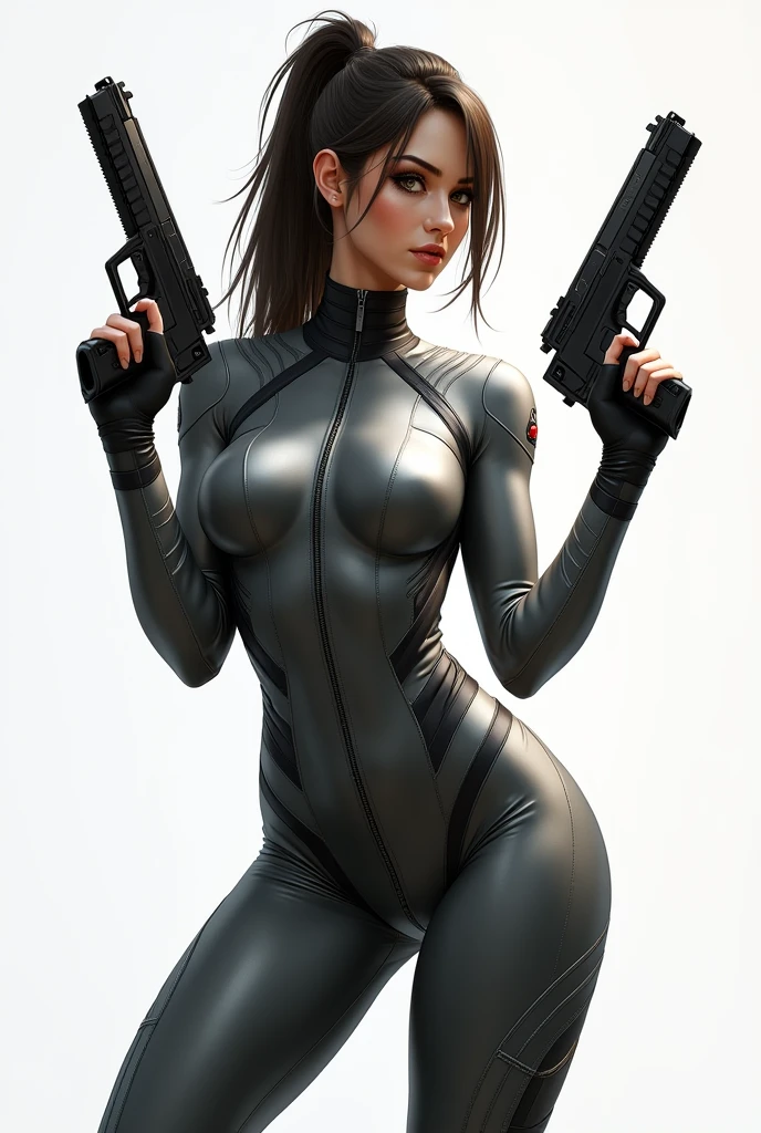Star Wars (Lalisa Manobal, age 25, sexy combat outfit, very detailed blaster pistol) is a Rebel mercenary raiding an imperial convoy in a jungle. Action pose
