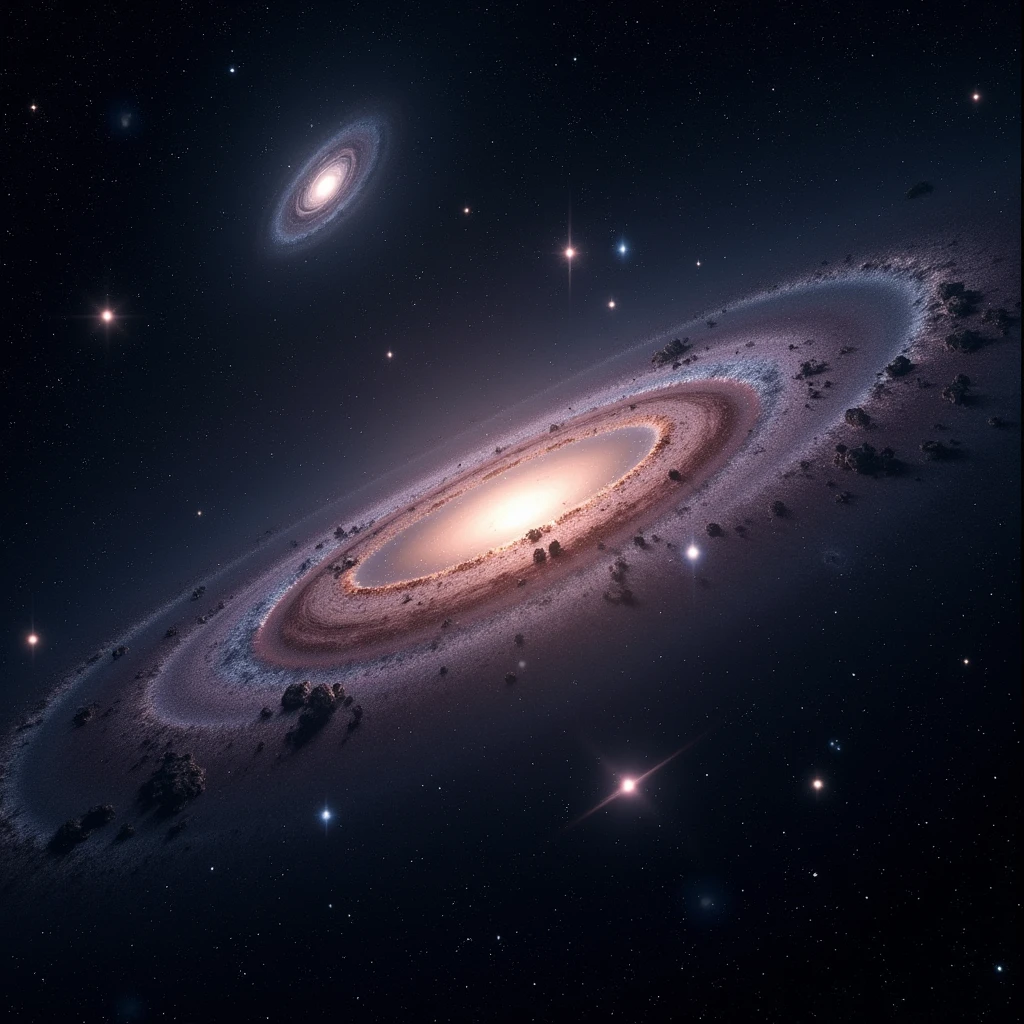 Arafed image of a spiral galaxy with a star in the center - SeaArt AI
