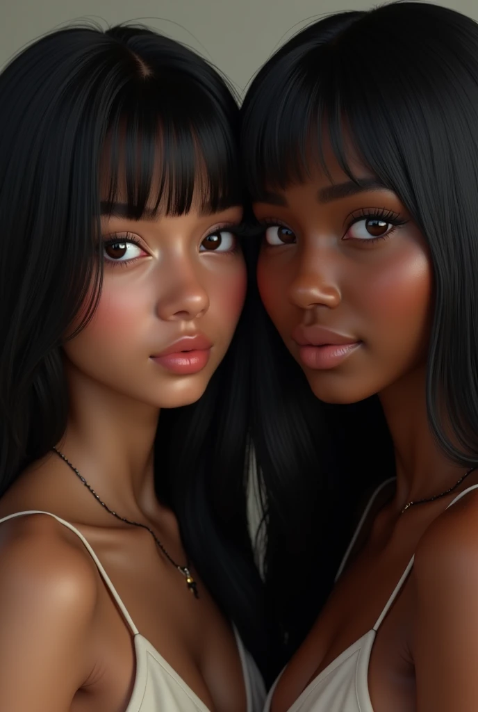 black girl and white girl, interracial, sex, sexual pose, full body, attractive body, soft body, attractive beautiful face, bath, wet, big breasts, realistic eyes, doe eyes, trimmed pubic hair, kissing breast, embrace, fully body shot, ultra hd, hdr, dramatic lighting, volumetric lighting, intricate detail, masterpiece, 8k