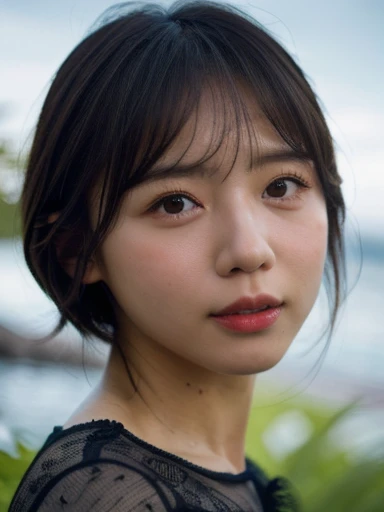 Ultra-detailed 8K photos of Japanese idol with playful pixie cut, Enjoy Rio de Janeiro&#39;s vibrant beaches. She's bright, Floral bandeau bikini, Her pose is full of energy and joy while playing beach volleyball., Sugarloaf Mountain provides a spectacular backdrop、Natural Breasts、
