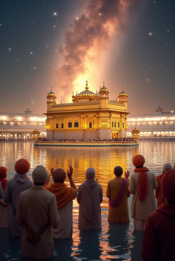 All religious people pray in the front of golden temple amritsar