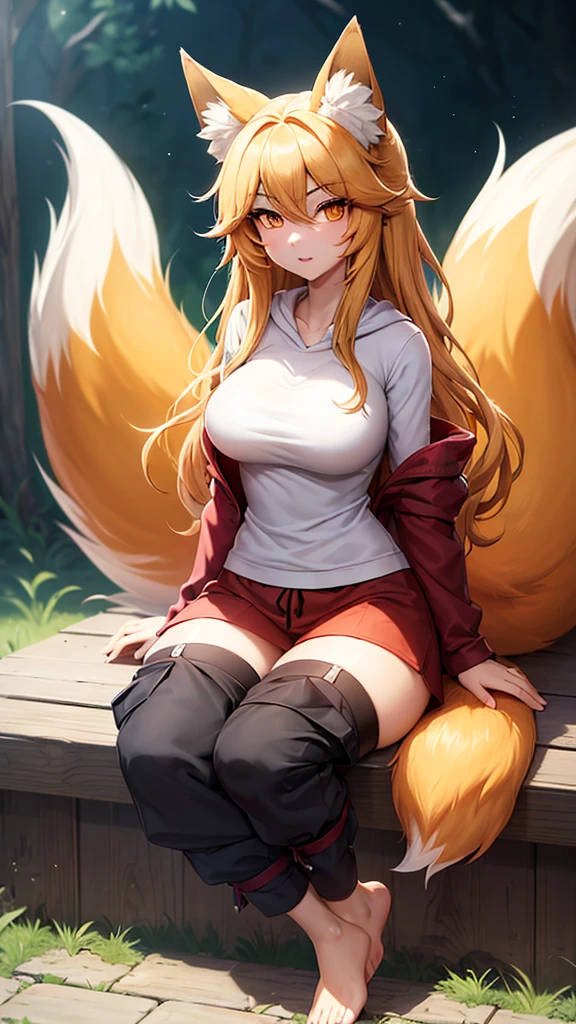 score_7, score_5, kawaii, woman presenting her pussy and begging for sex, solo, fox_girl, (presenting pussy), come_hither, sexy pose, nose_shade, beckoning, (begging:1.1), (red swollen pussy), pussy_juice, looking_at_viewer, elbow_gloves, striped_socks, kneehighs, nude, large_breasts, unaligned_breasts, huge_nipples, heavy_breathing, open_mouth, thick_lips, steaming_body, fox_ears, fox_tail, curvy, wide_hips, thick_thighs, orange_hair, brown_eyes, outdoors, in the forest, in autumn_leaves,
