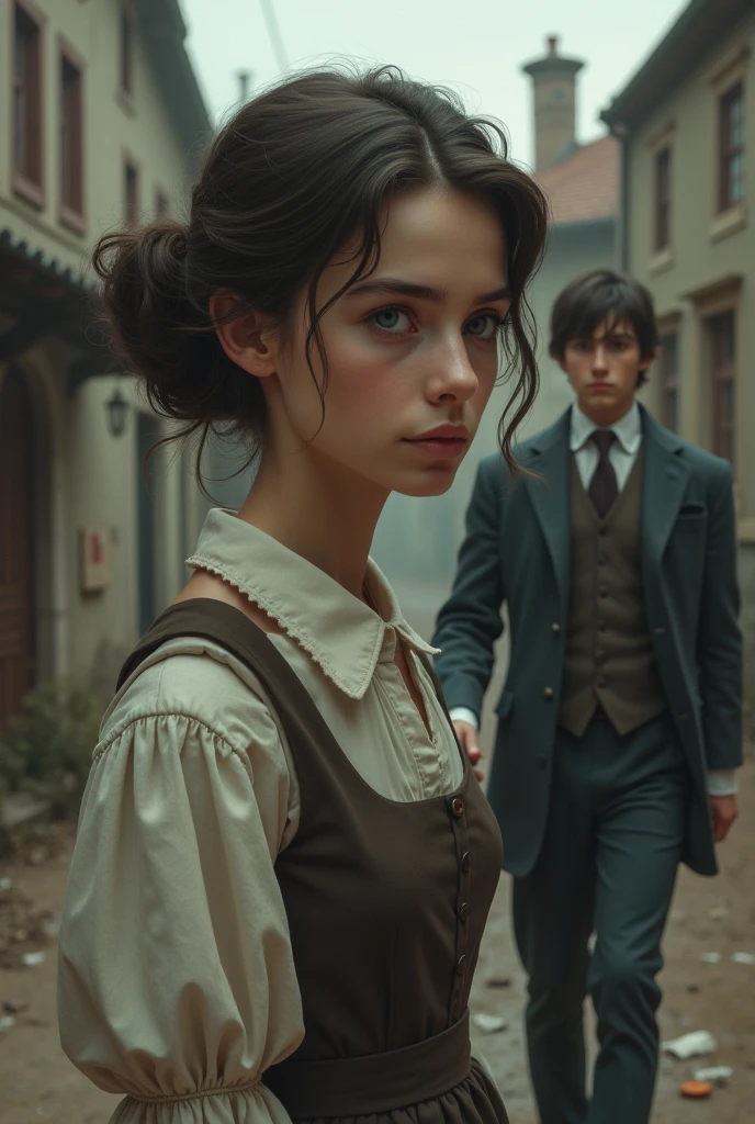 19 year old scared with 19th century clothes