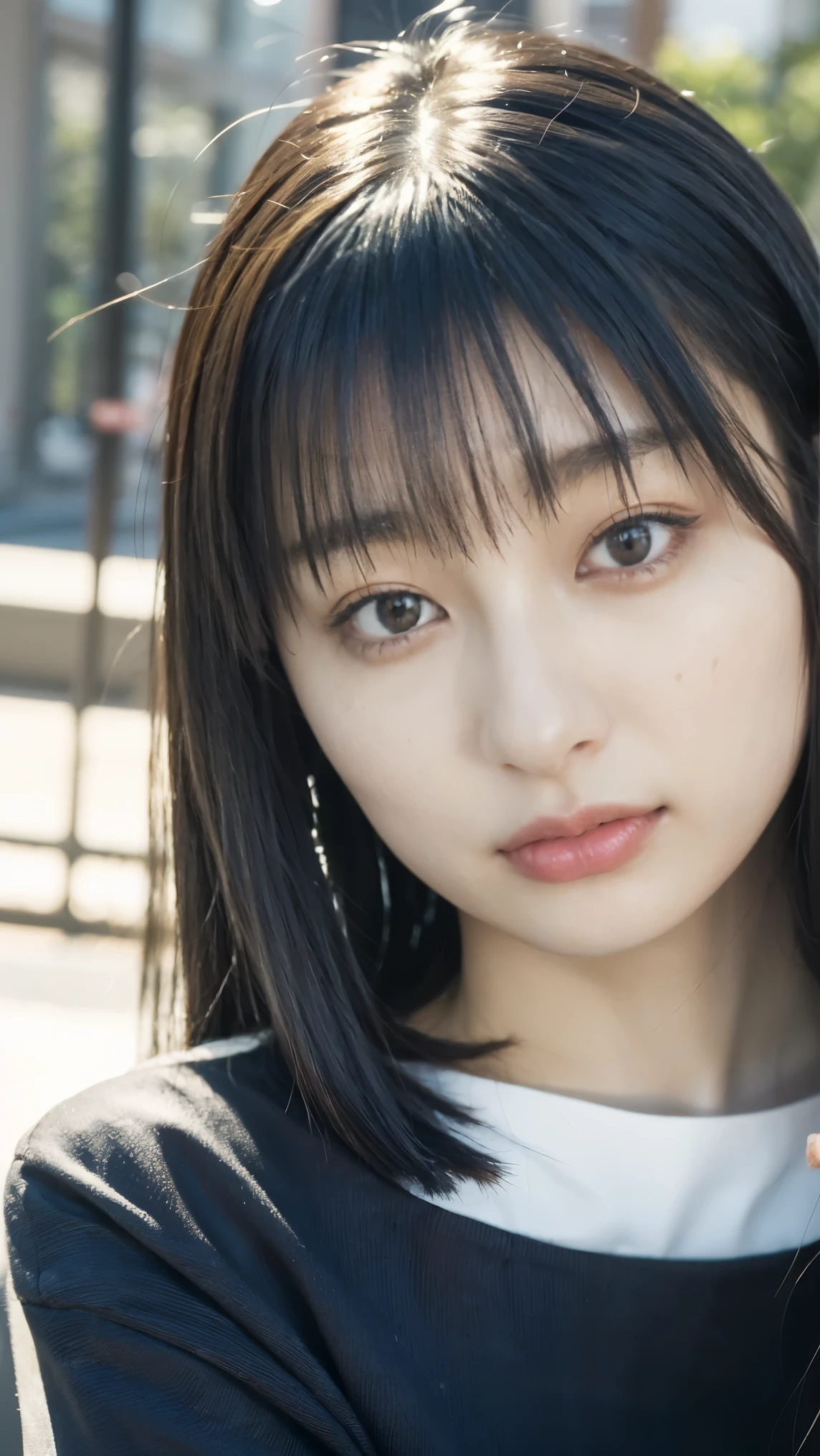 Cute Japanese Women Photos, smile:1.78, 20-year-old, Oil, One Length Hair＆Straight Hair Balm:1.55, (photo Realistic:1.4), (hyper Realistic:1.4), (Realistic:1.3), (Smoother lighting:1.05), (Improving the quality of cinema lighting:0.9), 32K, 1 person,20-year-oldの, Realistic lighting, Backlight, The light shines on your face, Ray Tracing, (Bright light:1.2), (Improvement of quality:1.4), (Highest quality Realistic textured skin:1.4), fine grain, Detailed face,(smile:0), (Emphasis on face close-up:1.3), (Enhances the beauty of skin texture:1.1),((Extremely precise and accurate anatomy:1.0)), (Enhances the beauty of skin texture:1.1), Clean and glowing skin, mesh, thin:1.2, (Realistic:1.3), Realisticなライティング, (Smoother lighting:1.05), 32K, One Japanese woman, fine grain, Detailed face, (Film Grain:1.1),(Accentuates body lines:1.1), High resolution, Natural look, Kind eyes, Improves hair quality, Delicate light and shadow, Transparent muscles, Graceful pose, Beautiful Eyes, Sharp details, Soft light reflection, Beautiful contours, Delicate skin tone, Fine hair texture,Cute Japanese Women Photos,