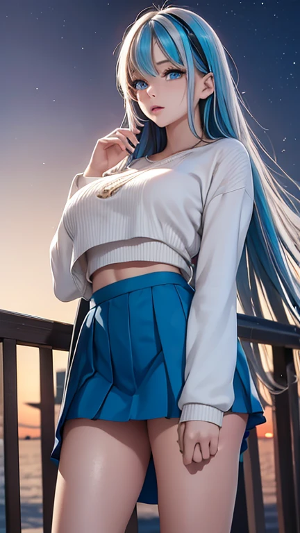 eida, long hair, bangs, blue eyes, very long hair, blue hair, pink hair, multicolored hair, earrings, blunt bangs, two-tone hair, streaked hair, beautiful, beautiful woman, perfect body, perfect breasts, wearing a kimono, showing shoulders, wearing earrings, wearing a watch, being in the garden, cherry trees, traditional Japanese house, looking at the viewer, a slight smile, realism, masterpiece, textured leather, super detailed, high detail, high quality, best quality, 1080p, 16k, showing shoulder, (((perfectly erected medium breast))), standing in seductive pose