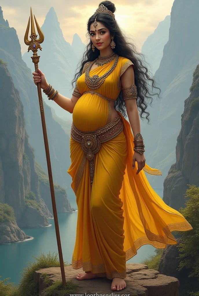 Naked and pregnant and fat and beautiful victorious Indian queen stepping on the defeated Indian queen who is lying down 